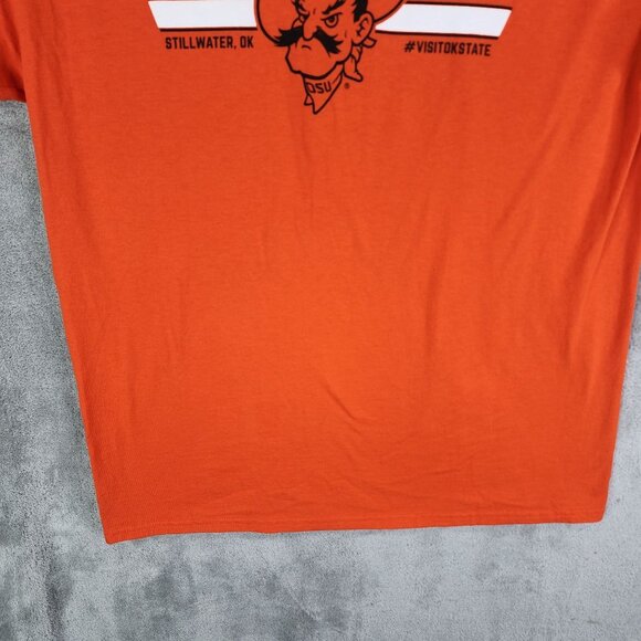 Mens Orange Oklahoma State Cowboys Graphic Shirt Crew Neck Short Sleeve Size L - Picture 3 of 9